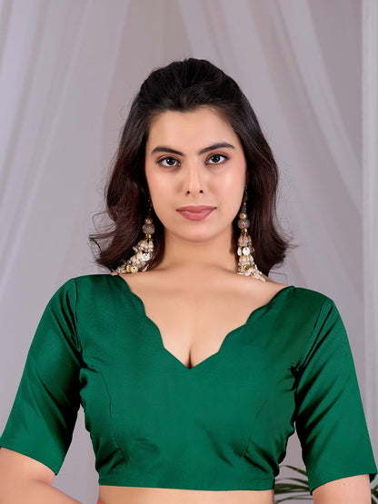 Women's Satin Georgette Saree With Unstitched Blouse Piece