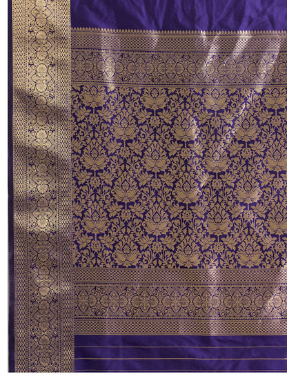 Women's Banarasi Silk Saree With Unstitched Blouse Piece