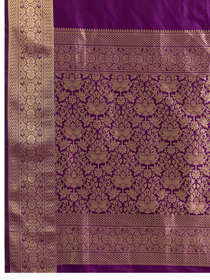 Women's Banarasi Silk Saree With Unstitched Blouse Piece