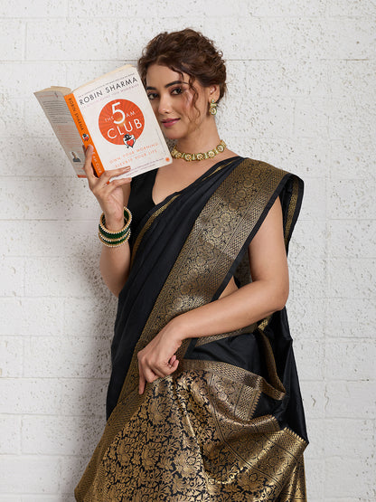 Women's Banarasi Silk Saree With Unstitched Blouse Piece