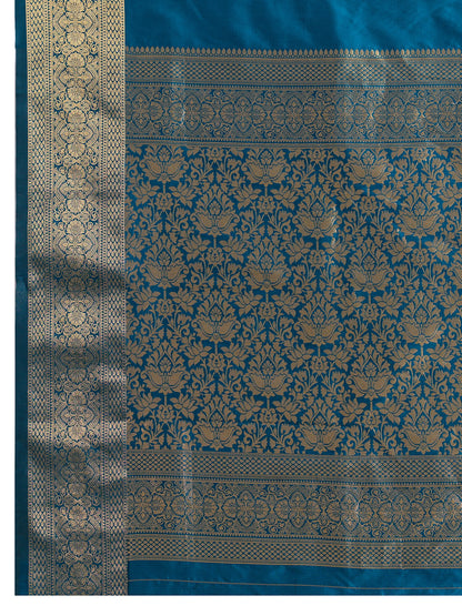 Women's Banarasi Silk Saree With Unstitched Blouse Piece
