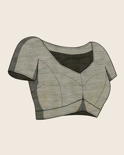 Women's Linen Saree With Unstitched Blouse Piece