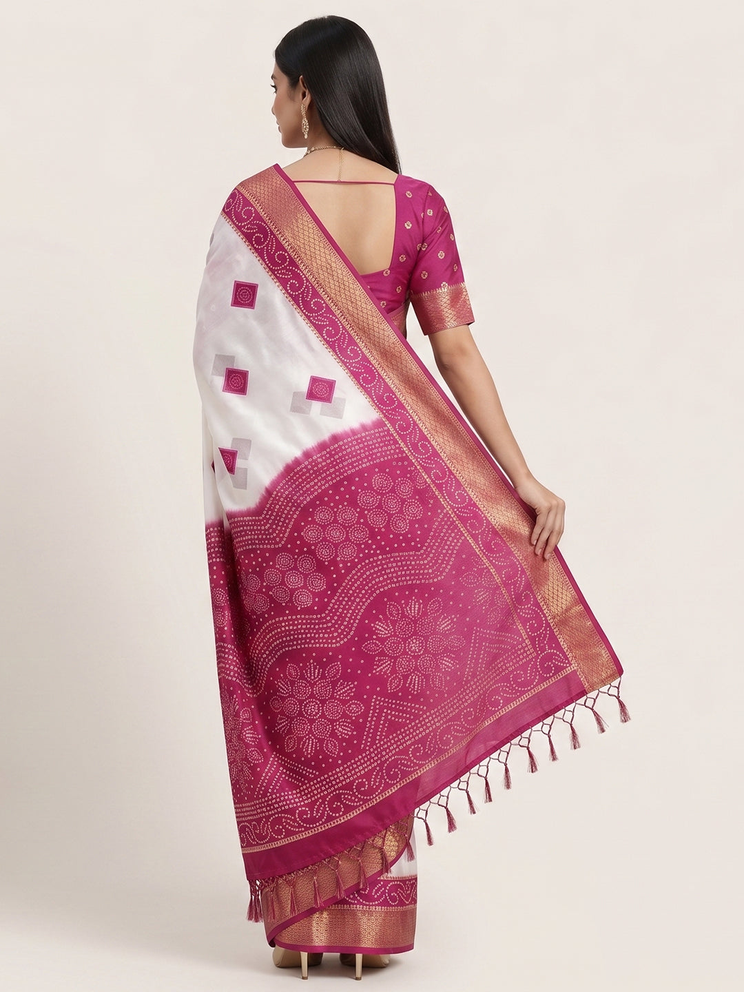 Women's Banarasi Cotton Silk Saree With Unstitched Blouse Piece