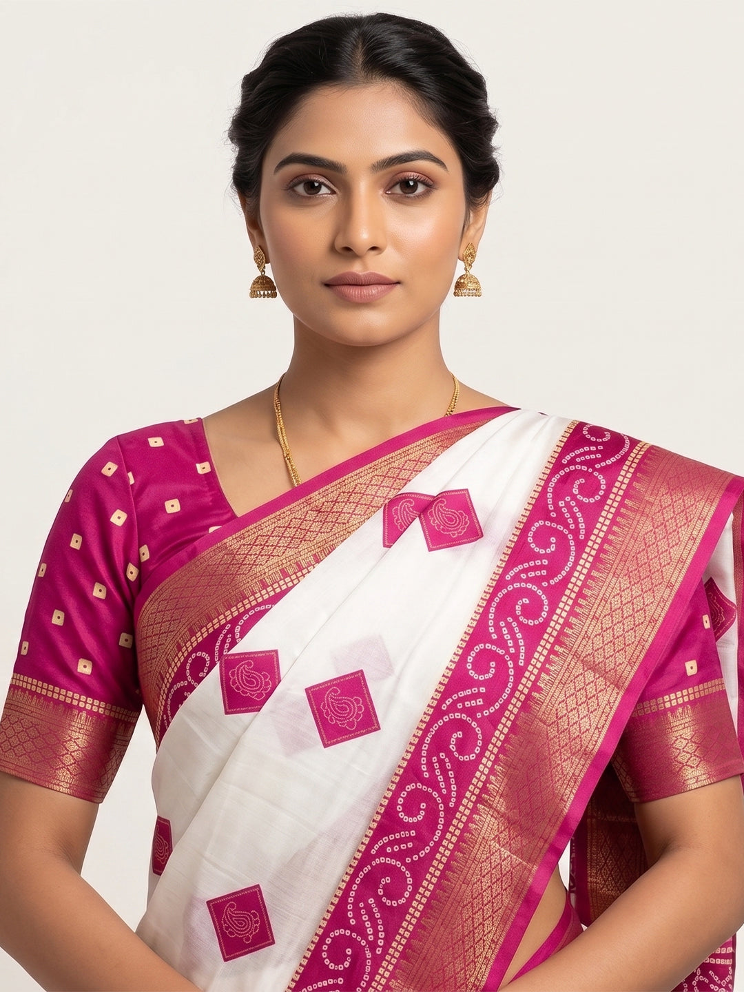 Women's Banarasi Cotton Silk Saree With Unstitched Blouse Piece