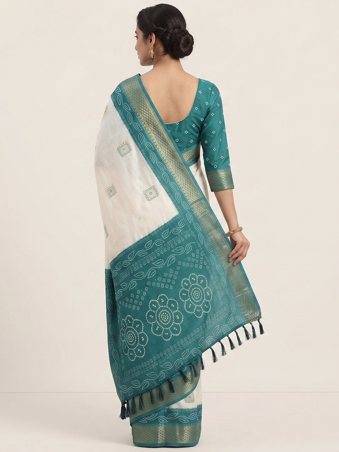 Women's Banarasi Cotton Silk Saree With Unstitched Blouse Piece