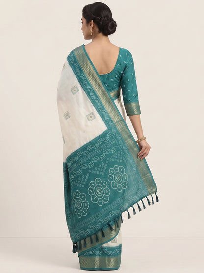 Women's Banarasi Cotton Silk Saree With Unstitched Blouse Piece