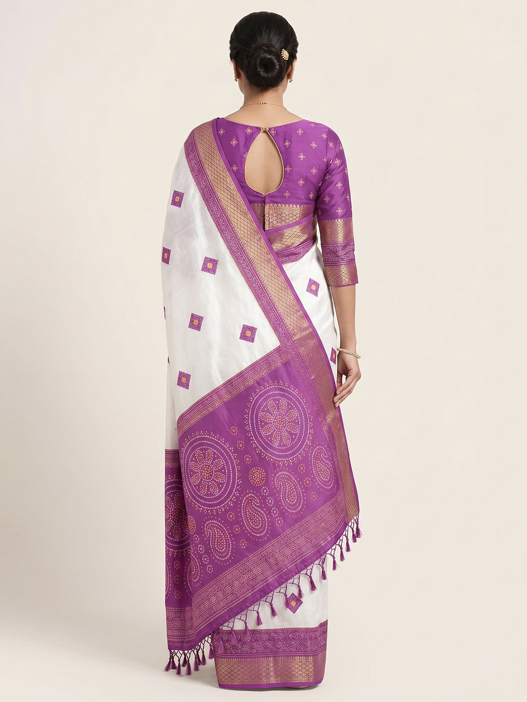 Women's Banarasi Cotton Silk Saree With Unstitched Blouse Piece