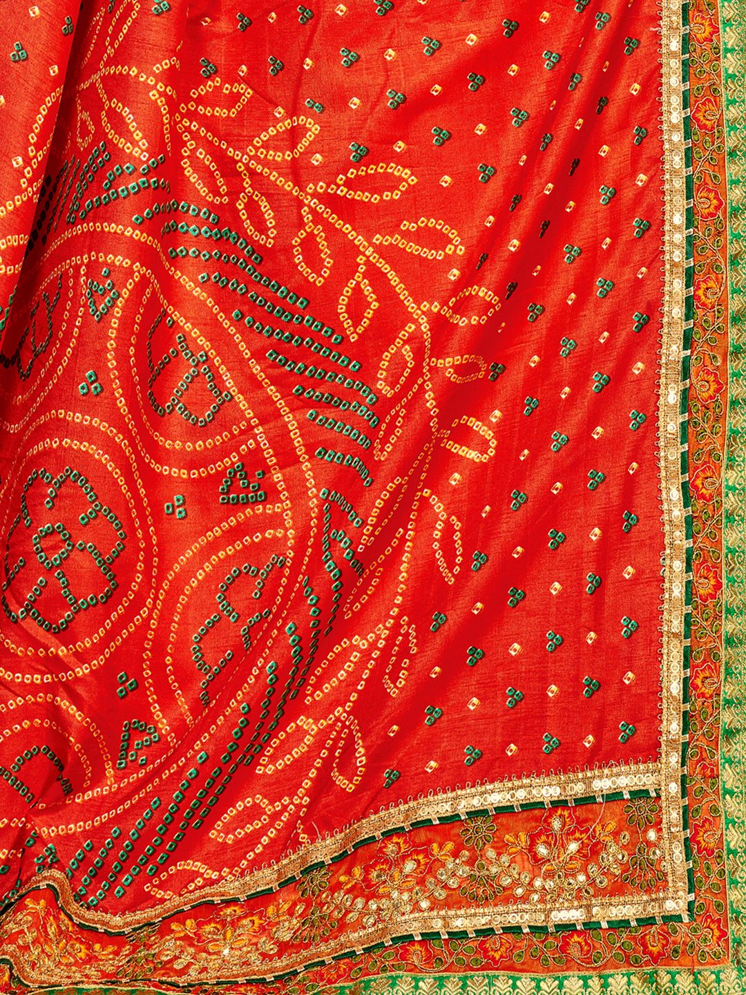 Women's Dola Silk Bandhani Saree With Blouse Piece