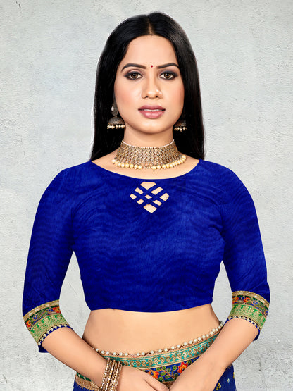 Women's Dola Silk Bandhani Saree With Blouse Piece