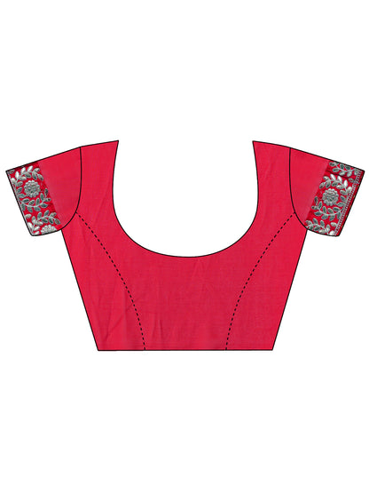 Women's Georgette Bandhani Saree With Unstitched Blouse Piece