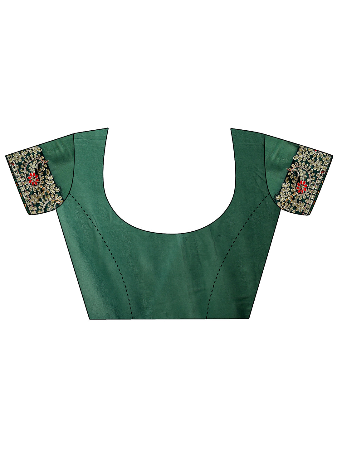 Women's Georgette Bandhani Saree With Unstitched Blouse Piece