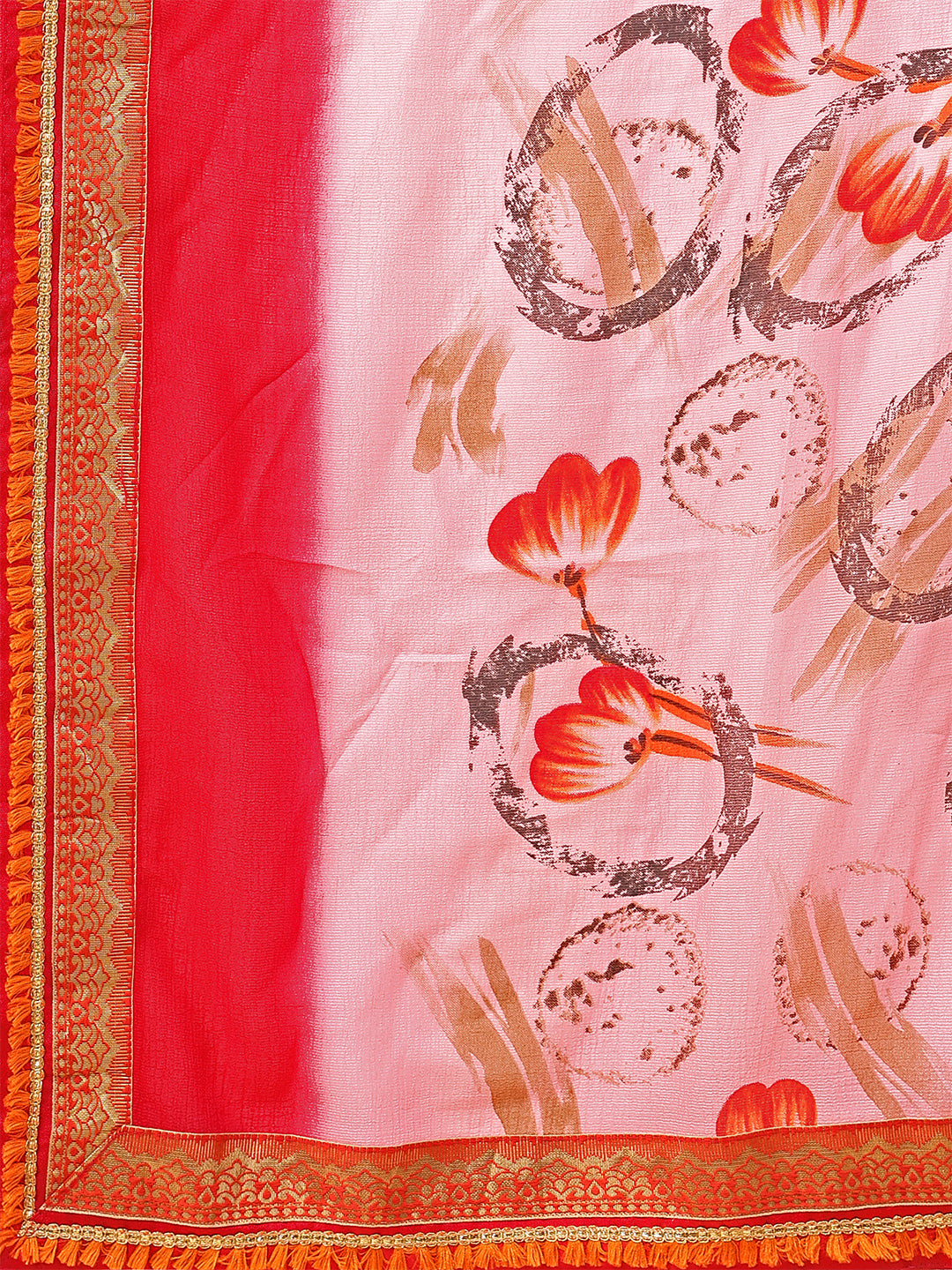 Women's Georgette Printed Daily Wear Saree With Unstitched Blouse Piece