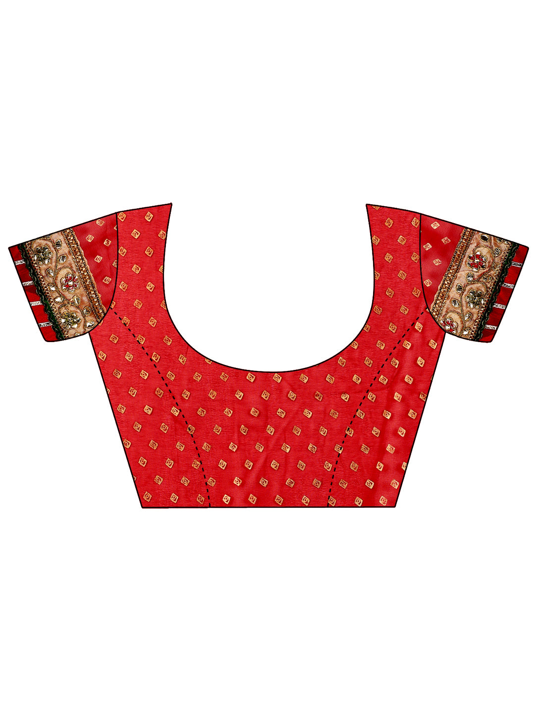 Women's Georgette Bandhani Saree With Unstitched Blouse Piece