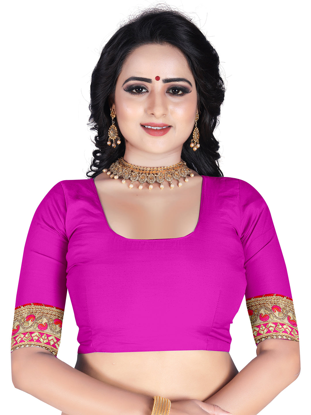 Women's Chiffon Bandhani Saree With Unstitched Blouse Piece