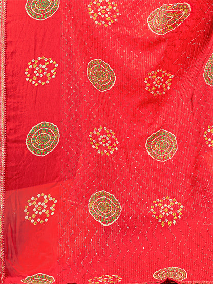Women's Georgette Daily Wear Saree With Unstitched Blouse Piece