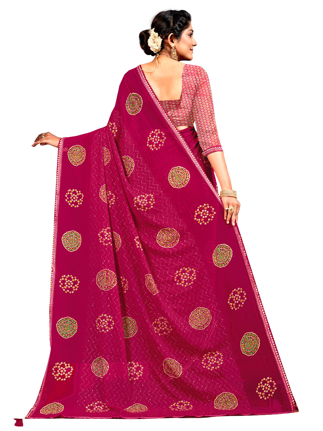 Women's Georgette Daily Wear Saree With Unstitched Blouse Piece