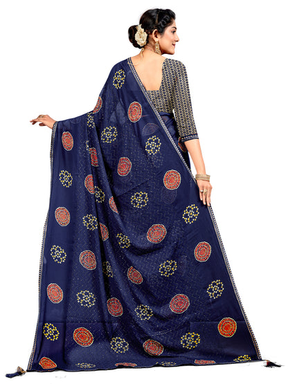 Women's Georgette Daily Wear Saree With Unstitched Blouse Piece