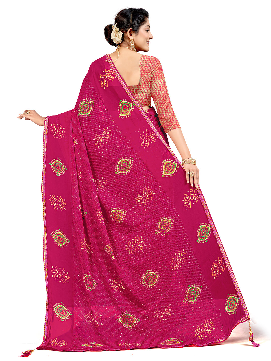 Women's Georgette Daily Wear Saree With Unstitched Blouse Piece