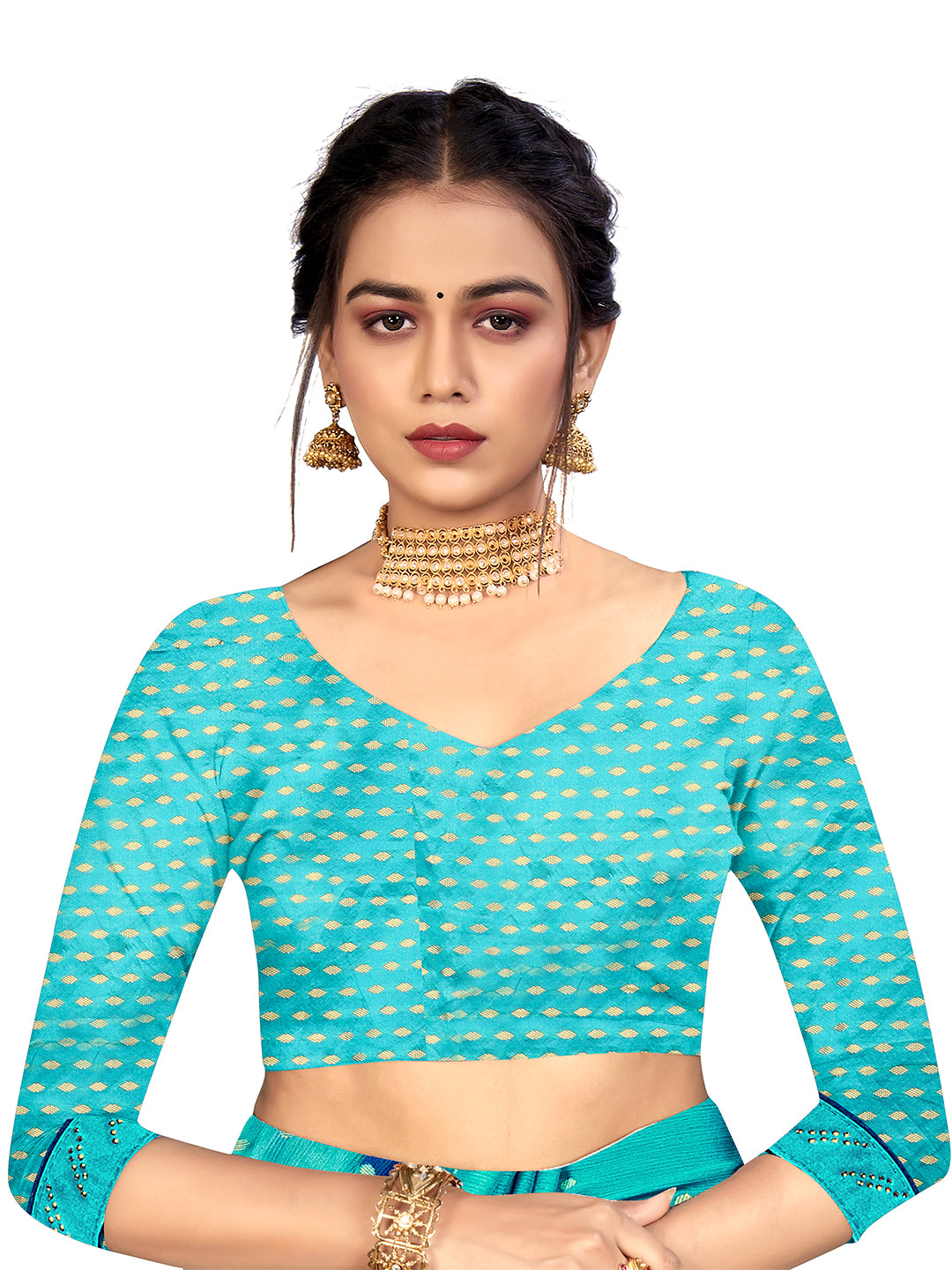 Women's Chiffon Daily Wear Saree With Unstitched Blouse Piece