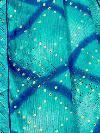 Women's Chiffon Daily Wear Saree With Unstitched Blouse Piece