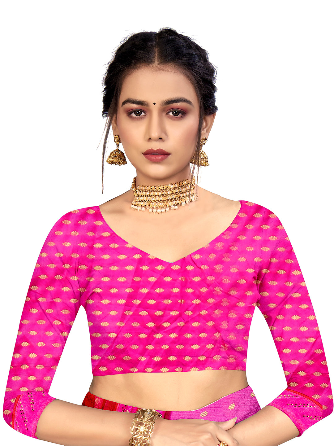 Women's Chiffon Daily Wear Saree With Unstitched Blouse Piece
