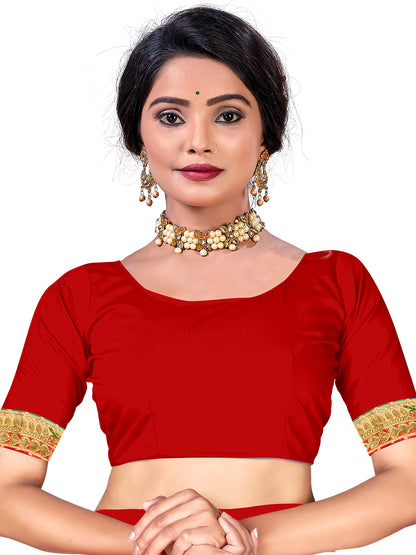 Women's Chiffon Bandhani Saree With Unstitched Blouse Piece