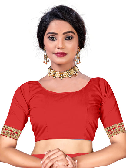 Women's Georgette Bandhani Saree With Unstitched Blouse Piece