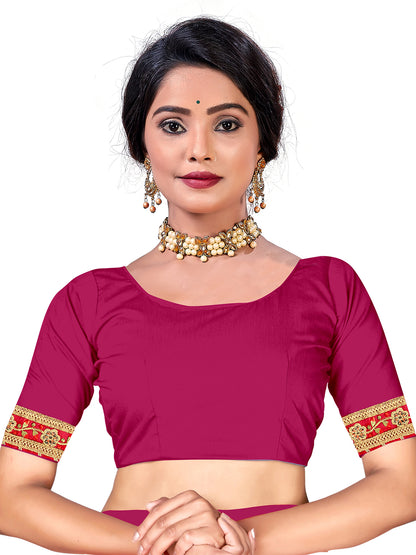 Women's Georgette Bandhani Saree With Unstitched Blouse Piece