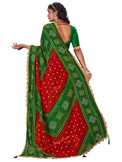 Women's Georgette Daily Wear Saree With Unstitched Blouse Piece