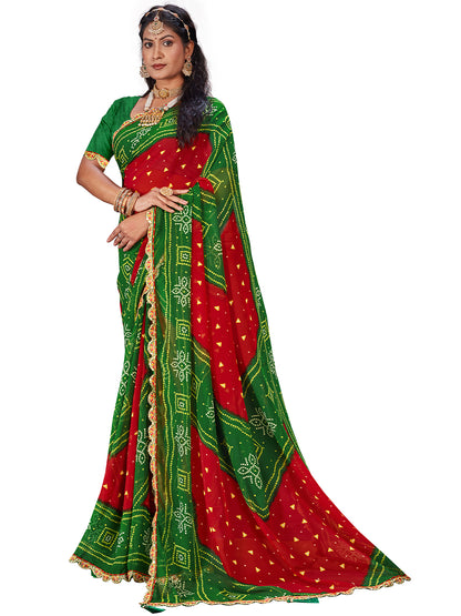 Women's Georgette Daily Wear Saree With Unstitched Blouse Piece