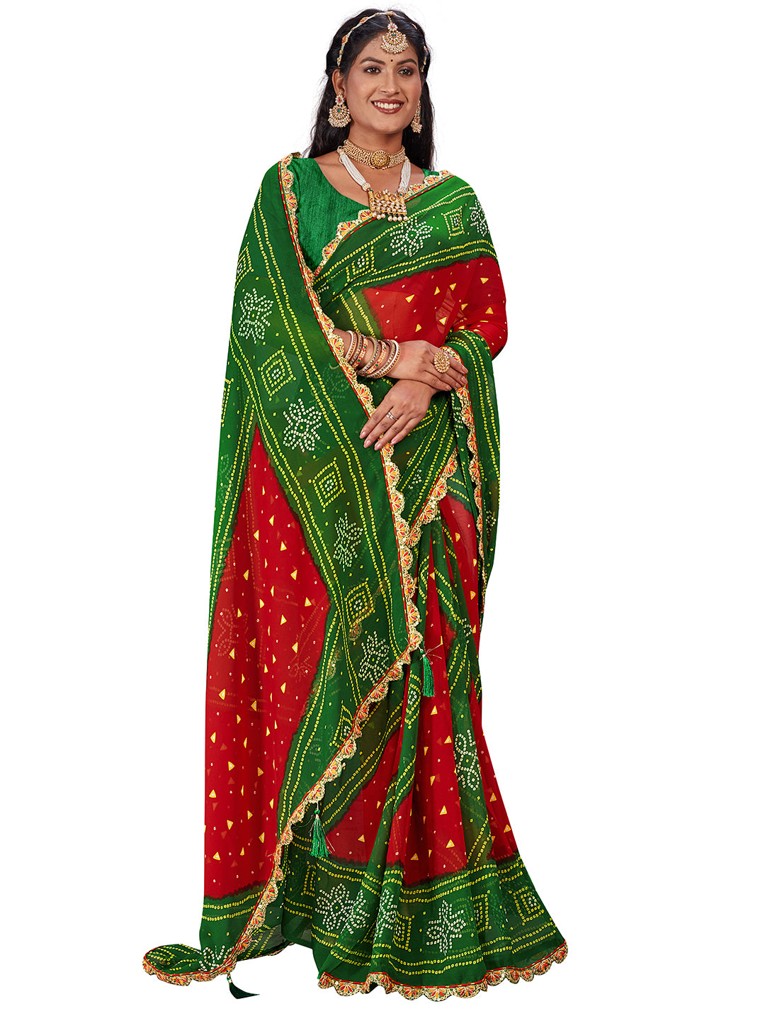 Women's Georgette Daily Wear Saree With Unstitched Blouse Piece