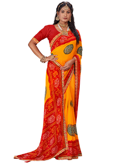 Women's Georgette Daily Wear Saree With Unstitched Blouse Piece