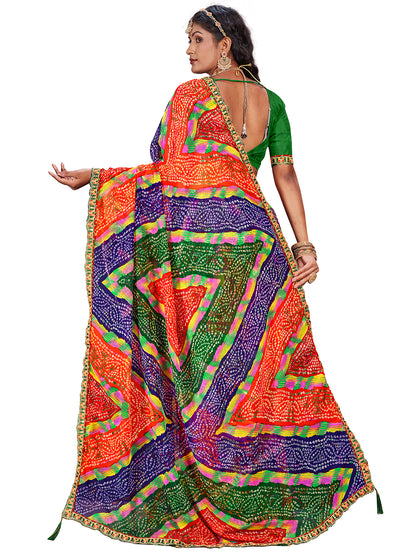 Women's Georgette Daily Wear Saree With Unstitched Blouse Piece