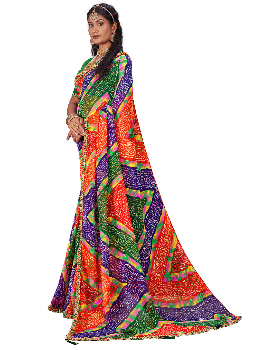 Women's Georgette Daily Wear Saree With Unstitched Blouse Piece