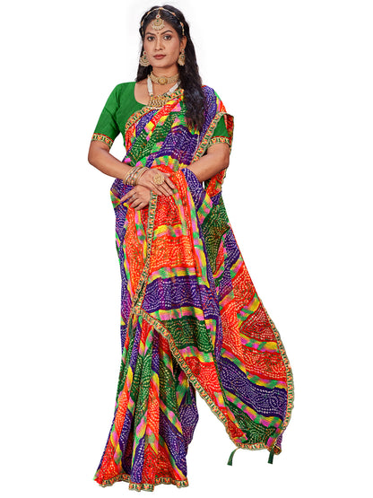 Women's Georgette Daily Wear Saree With Unstitched Blouse Piece