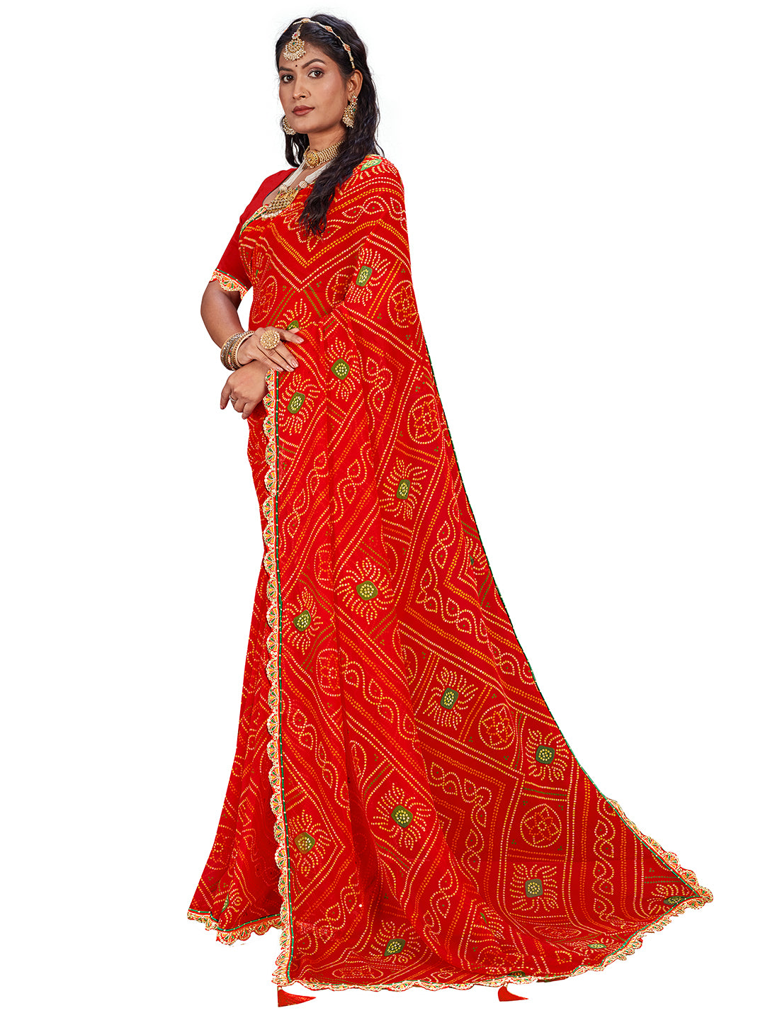 Women's Georgette Daily Wear Saree With Unstitched Blouse Piece