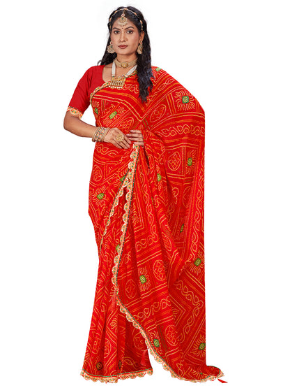 Women's Georgette Daily Wear Saree With Unstitched Blouse Piece