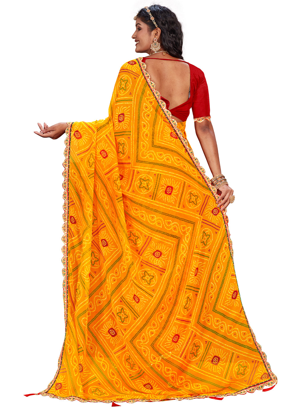 Women's Georgette Daily Wear Saree With Unstitched Blouse Piece