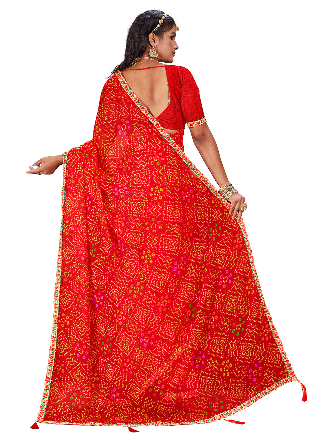 Women's Georgette Daily Wear Saree With Unstitched Blouse Piece