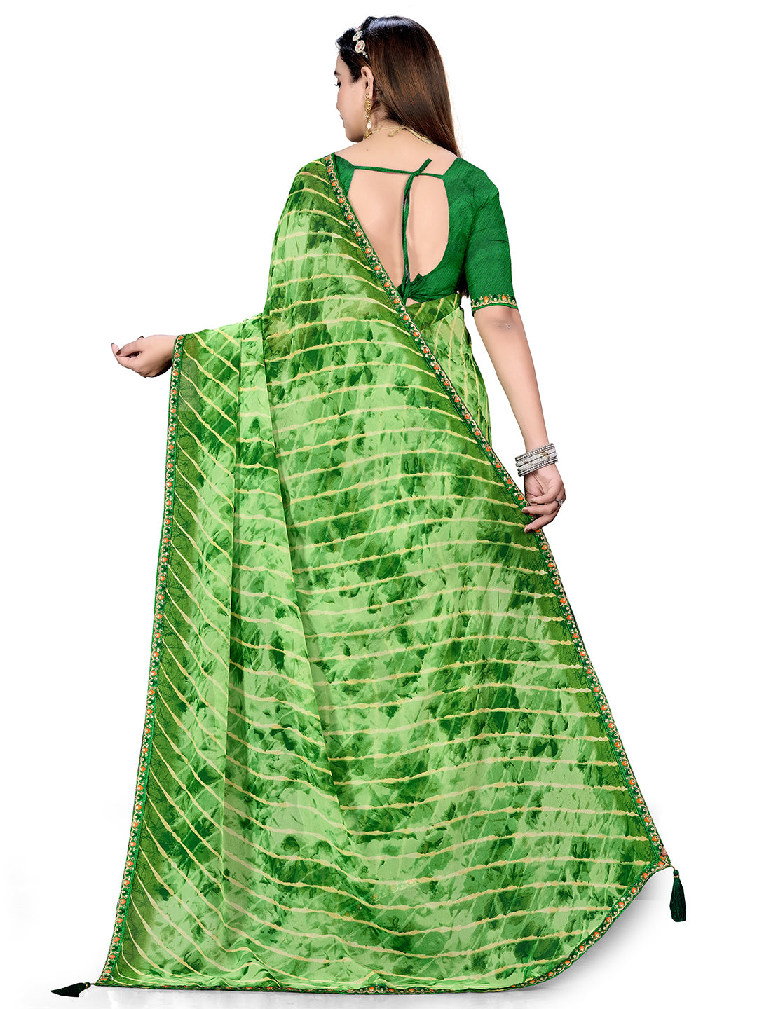 Women's Georgette Daily Wear Saree With Unstitched Blouse Piece