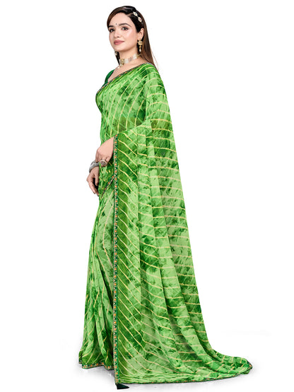 Women's Georgette Daily Wear Saree With Unstitched Blouse Piece