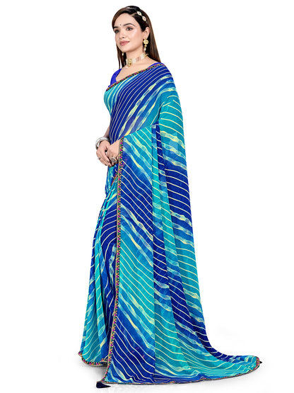 Women's Georgette Daily Wear Saree With Unstitched Blouse Piece