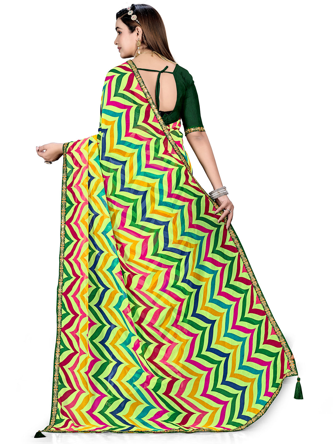 Women's Georgette Daily Wear Saree With Unstitched Blouse Piece