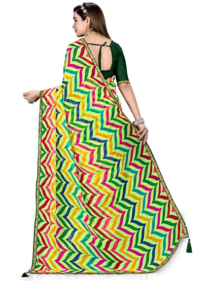 Women's Georgette Daily Wear Saree With Unstitched Blouse Piece