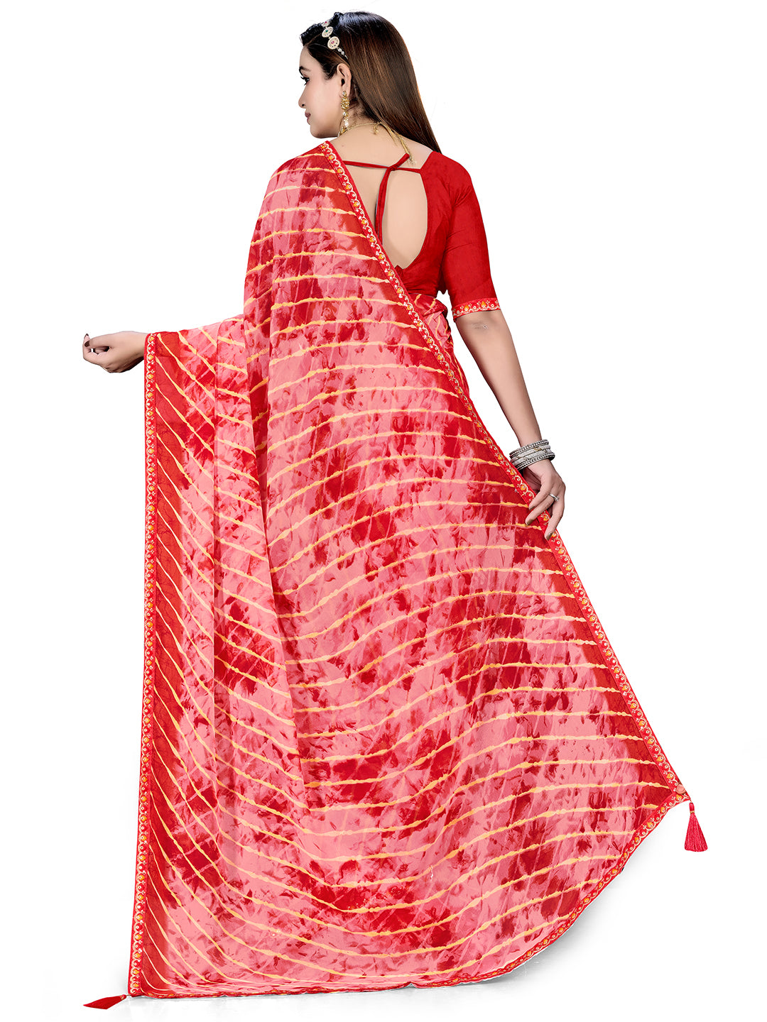Women's Georgette Daily Wear Saree With Unstitched Blouse Piece