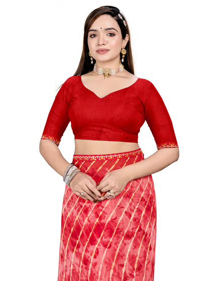 Women's Georgette Daily Wear Saree With Unstitched Blouse Piece