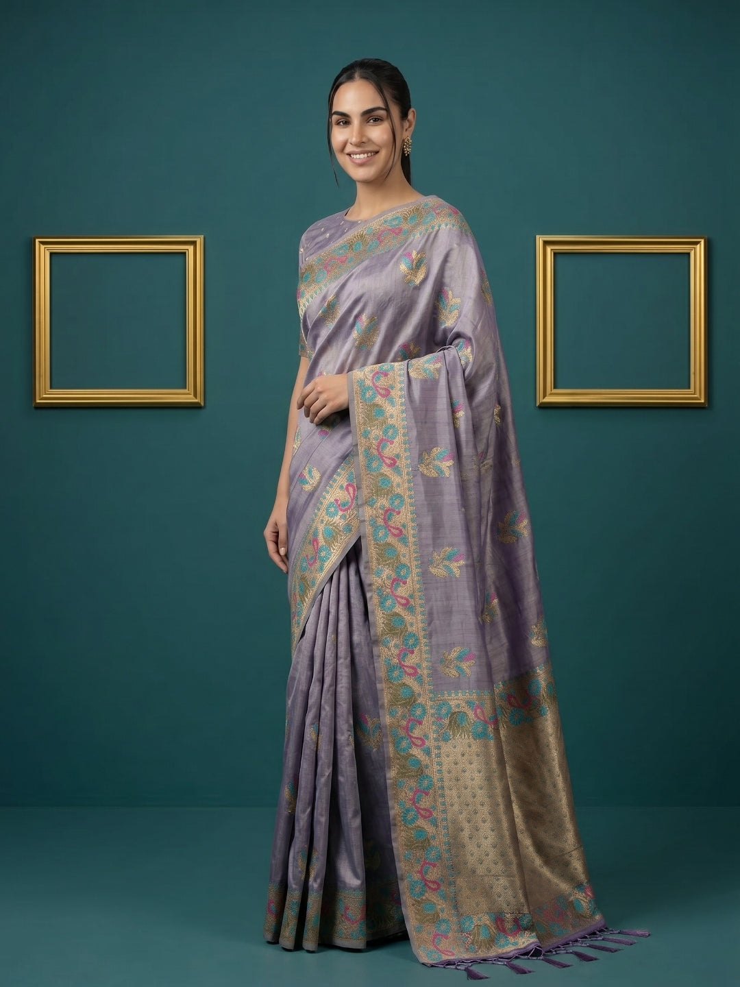 Women's Tissue Saree With Unstitched Blouse Piece