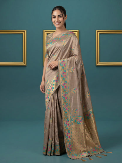 Women's Tissue Saree With Unstitched Blouse Piece