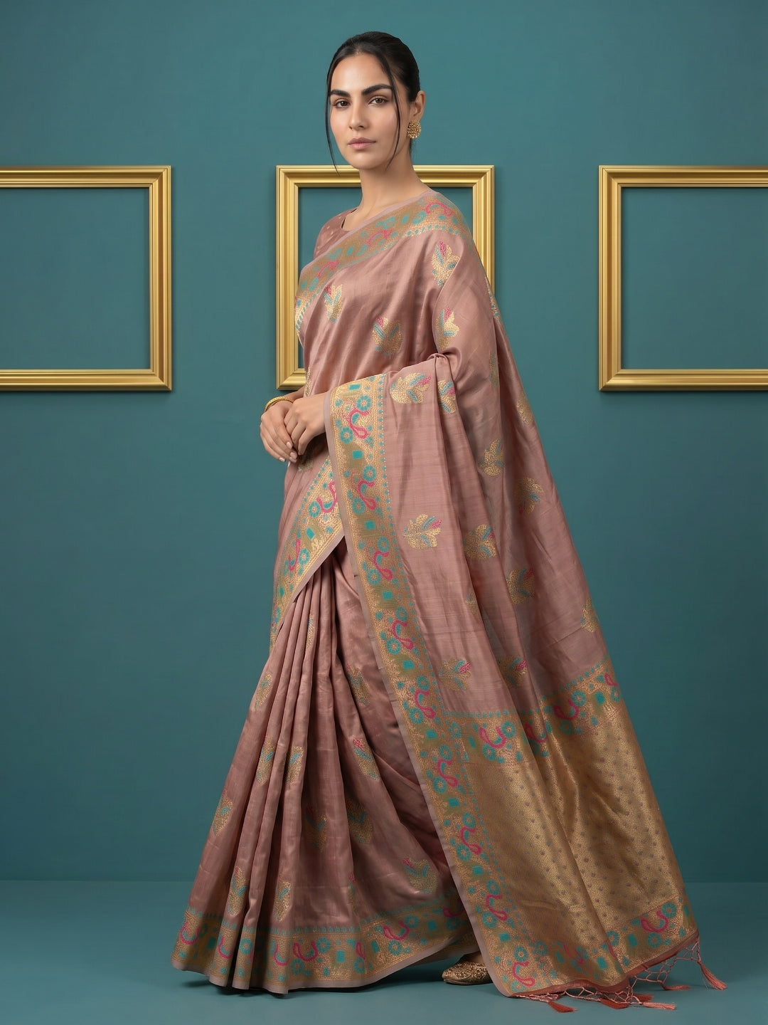 Women's Tissue Saree With Unstitched Blouse Piece
