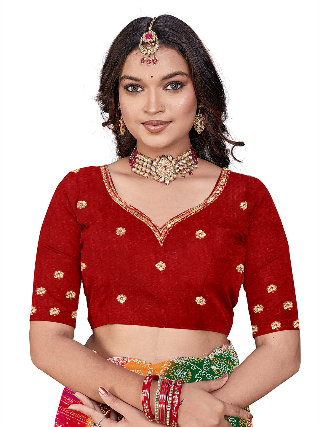 Women's Georgette Saree With Unstitched Blouse Piece